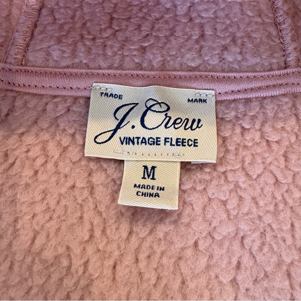 J Crew Polartec® Sherpa Vintage Fleece Half-Zip Hoodie Dark Mauve Size Medium - Picture 9 of 11